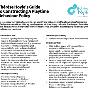 Guide to Constructing a Playtime Behaviour Policy